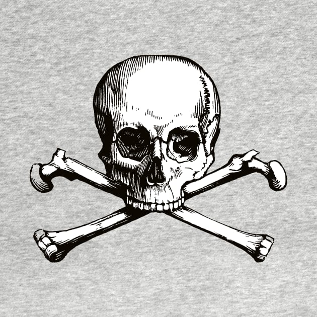 Skull and Crossbones | Jolly Roger | Pirate Flag | Deaths Head | Black and White | Skulls and Skeletons | Vintage Skulls | by Eclectic At Heart